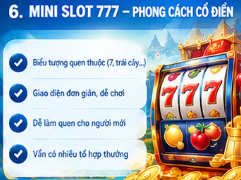Mini Slot 777 – Phong cách quay hũ cổ điển